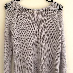 Gray loose knit throw over sweater. Size: small